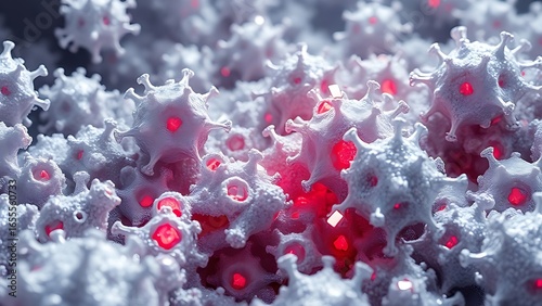 Microscopic battlefield where silver immune cells consume crystalline plaque formations.