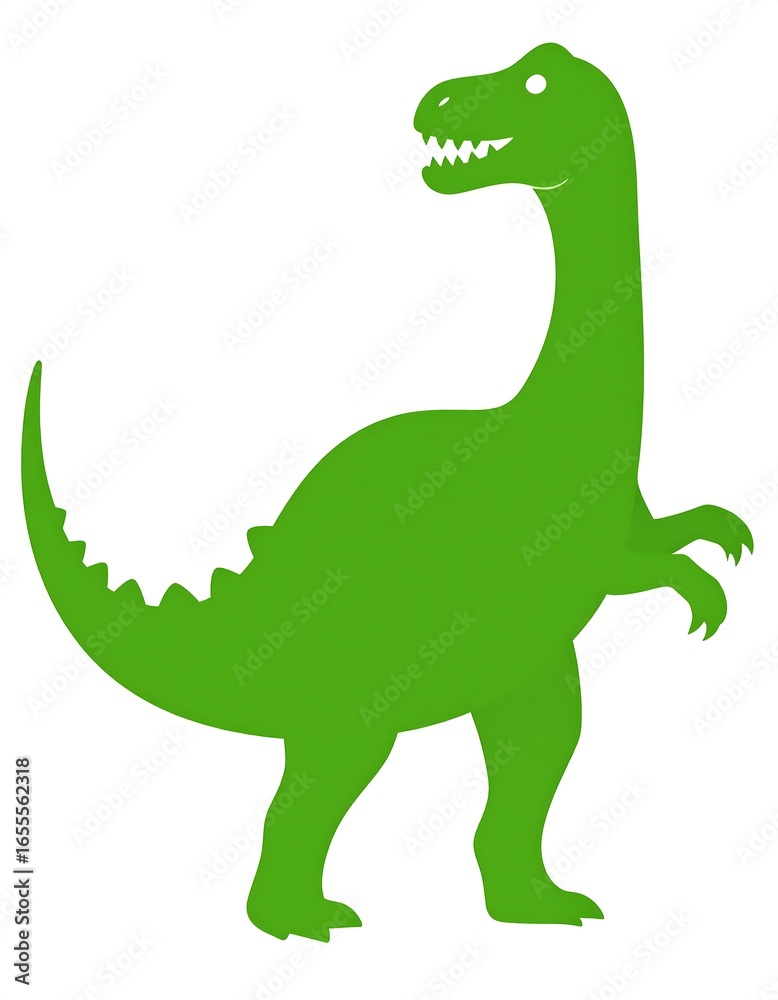Fototapeta premium Simple green dinosaur silhouette, side profile (1)