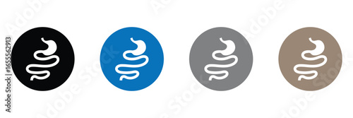 Intestine icons vector pack in black and blue colors .Vector illustration EPS 10 .