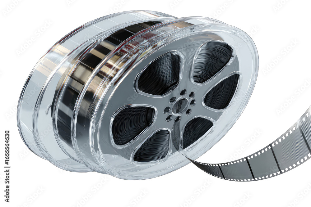 Obraz premium 3D render of a transparent film reel