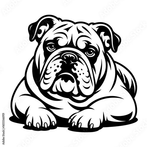 English Bulldog Laying Down