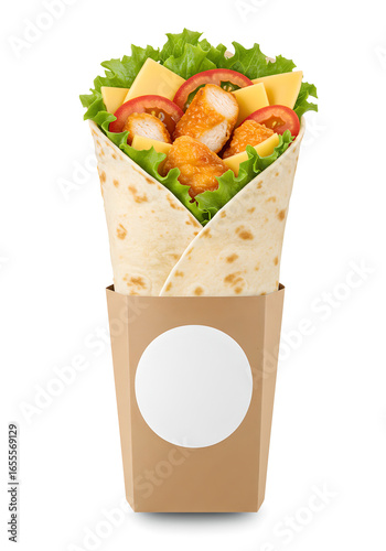 Wallpaper Mural Mockup on Chicken Wrap with Fresh Ingredients in Attractive Packaging Torontodigital.ca