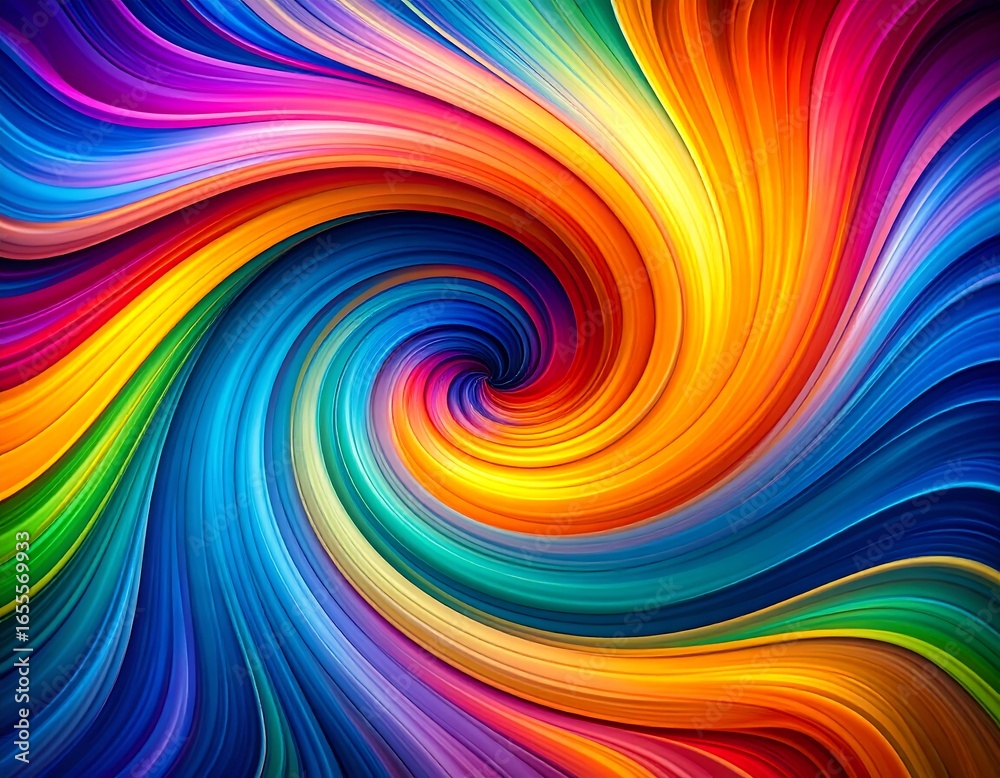 Fototapeta premium Vibrant, swirling vortex of color; a dynamic, abstract composition