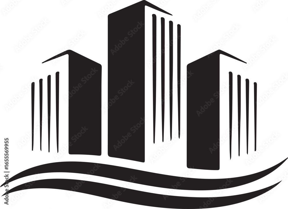 Obraz premium Modern architectural building design with geometric elements