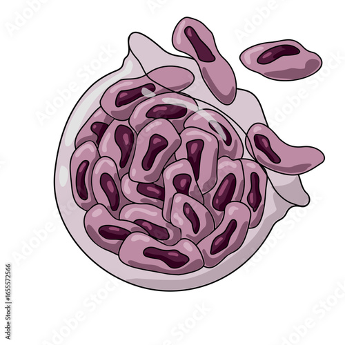 Illustration of a malignant tumor. Vector tumor cells. Design for medical, educational, and science posters. Logo, icon, or symbol.
