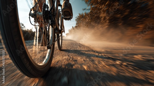 Wallpaper Mural Cyclist Riding on Gravel Road Torontodigital.ca