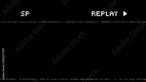 Vhs replay tape screen noise. Suitable for video transitions, editing projects, and creating a professional look. 4k video