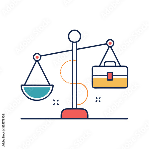 Scales of justice balancing work and life