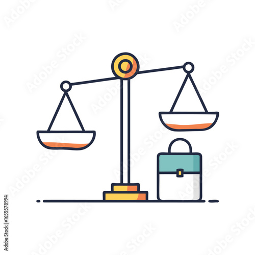 Scales of justice balancing work and life