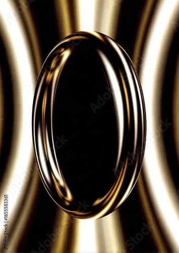 Luxury Golden Rings Abstract Metallic 3D Background Shiny Circle Design