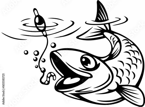 Fishing Hook and Fish Vector.eps