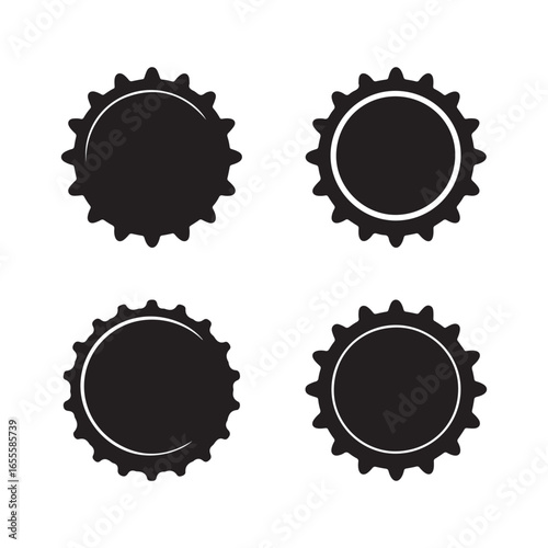 Modern stylized beer bottle with label design, set of black and white labels