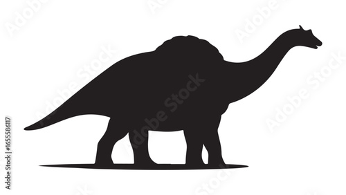 Dynamic dinosaur illustration with bold colors and classic typography