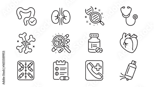 Comprehensive medical and healthcare icon set for professional design projects