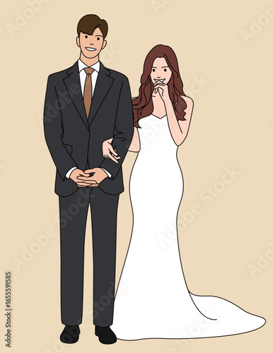 vector wedding couple illustration
