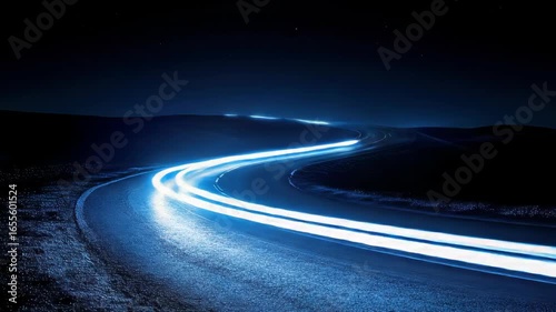 Winding Road at Night