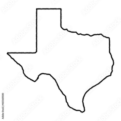 state of Texas pencil outline with wavy fill
