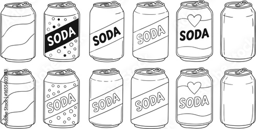 Soda cans vector illustration collection graphic design