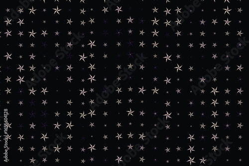 Silver star confetti decoration. Isolated on black background. Vector Illustration