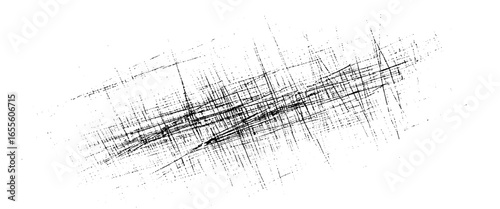 Vector Abstract Grunge Brush Stroke Overlay With High Detail Scratch Lines