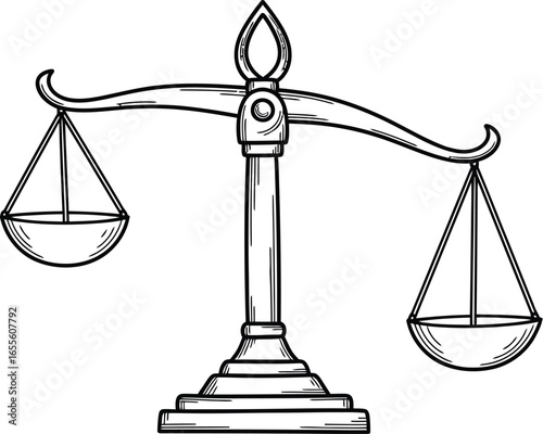 Balance scale drawing justice law legal weight measurement