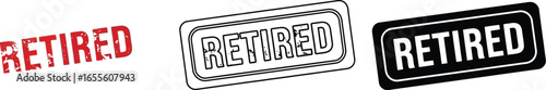 Retired stamp vector graphics for design and illustrations
