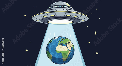 UFO Beaming Up Planet Earth