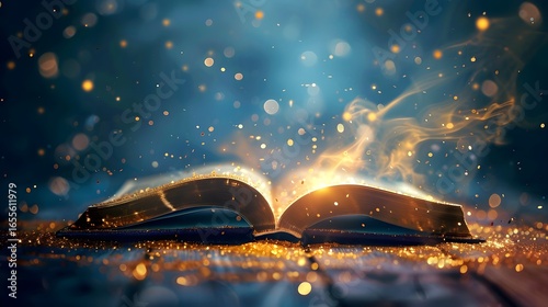 magical fantasy book open to a page