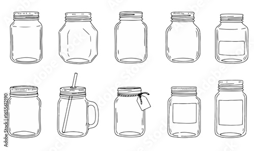 Elegant mason jar collection for creative design projects and trendy DIY crafts, versatile for various applications