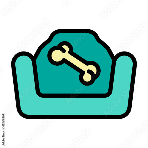 Waterproof Pet Sofa Vector Filled Icon Design