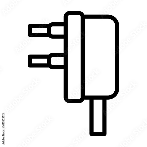 Adapter Plug Vector Line Icon Design