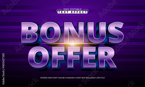 bonus offer editable text effect with a promo and offer text style