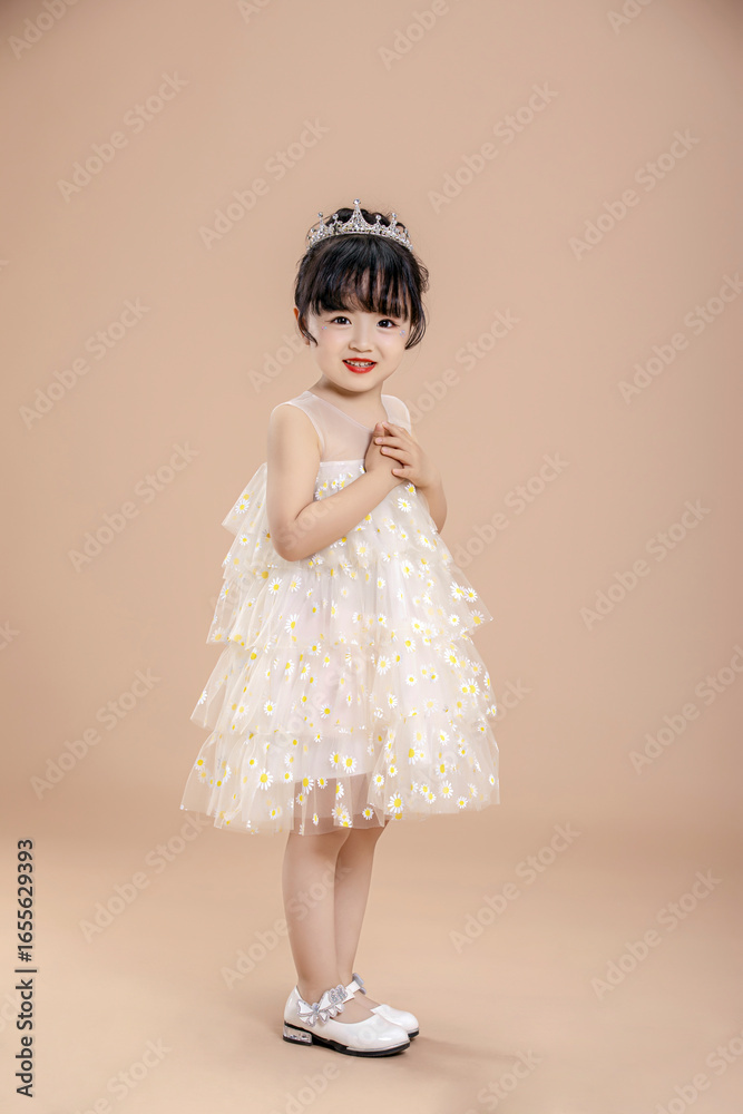 An Asian girl in a flowery dress An Asian girl in a flowery dress
