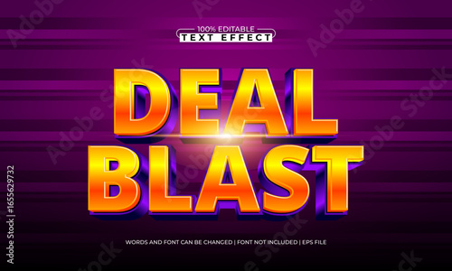 deal blast editable text effect with a promo and offer text style
