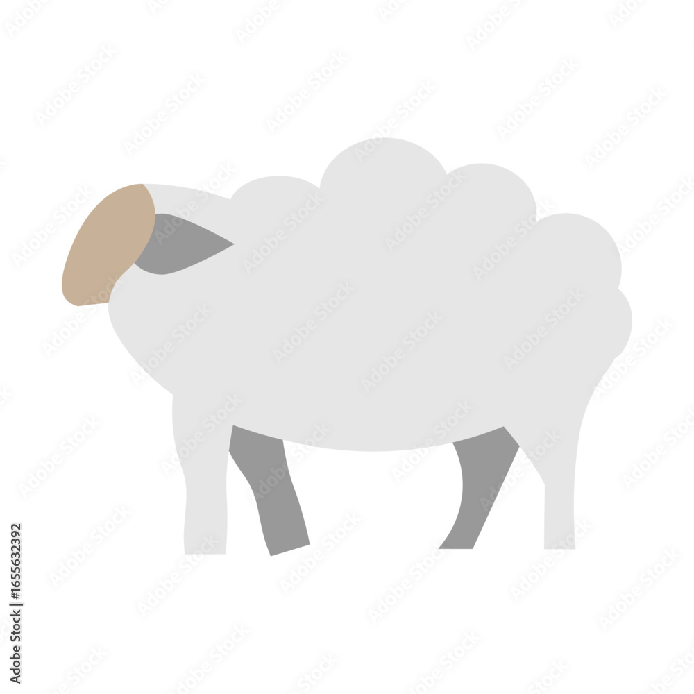 Obraz premium Sheep Vector Flat Icon Design