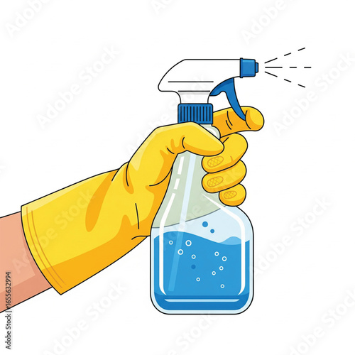hand with spray bottle