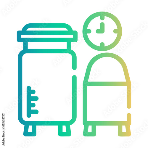 pasteurization Line Gradient Icon
