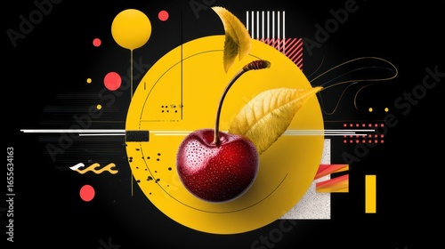 Modern abstract cherry design