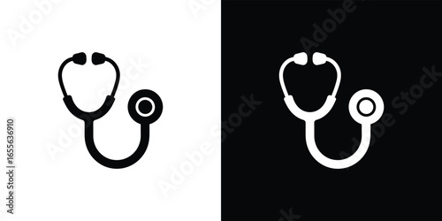 Isolated Simple Stethoscope Icon with Transparent Background, Medical Tool