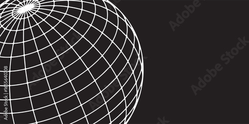 Wireframe sphere globe vector design