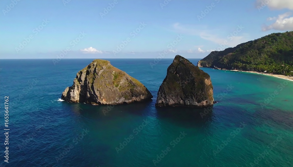 Fototapeta premium Two rocky islands in turquoise water