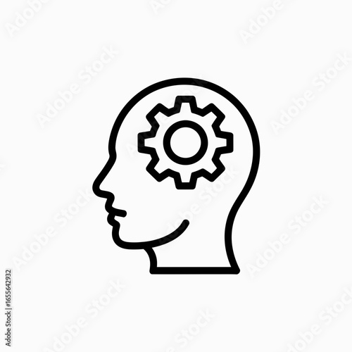 human head with gears