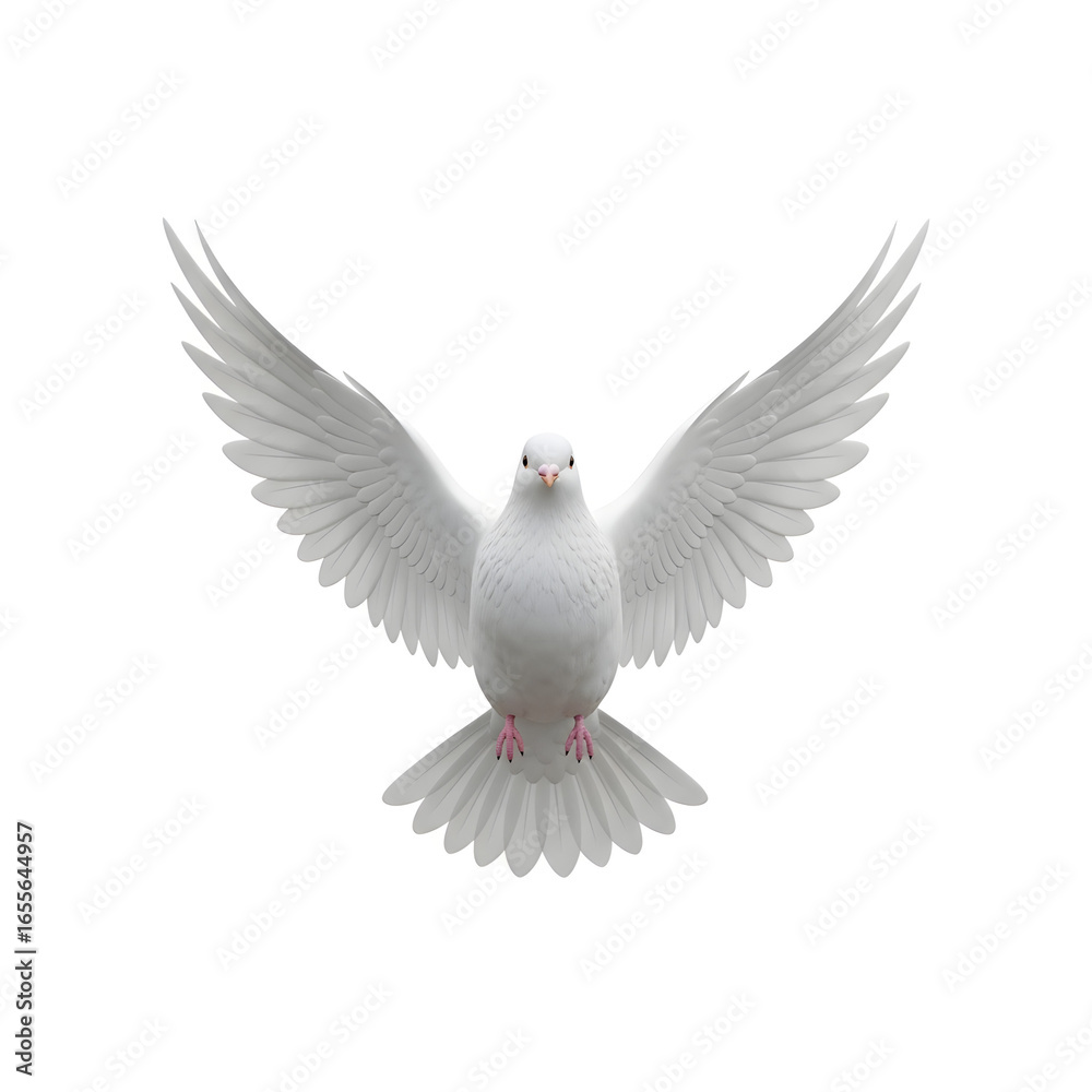 Obraz premium Majestic White Dove with Wings Spread Wide 1.