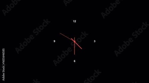 Fifteen seconds analog clock ticking animation, 15 seconds analog clock ticking animation with transparent background