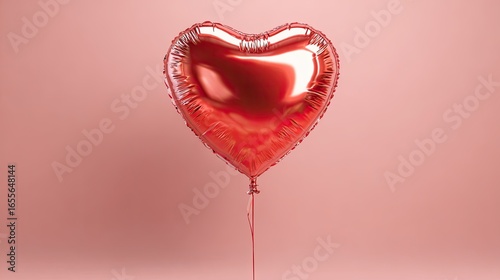 A glossy red heart-shaped balloon