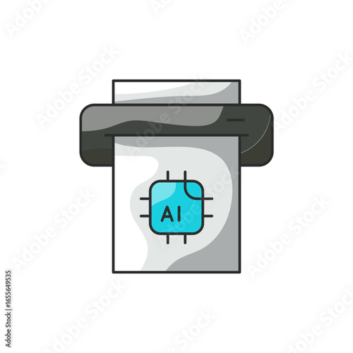 3D Printer Icon, Additive Manufacturing Technology Vector