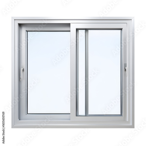 Aluminum Sliding Window isolated on a white background, isolated on white background