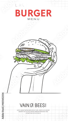 Hand holding a burger