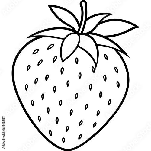 Simple vector drawing of a strawberry on white background