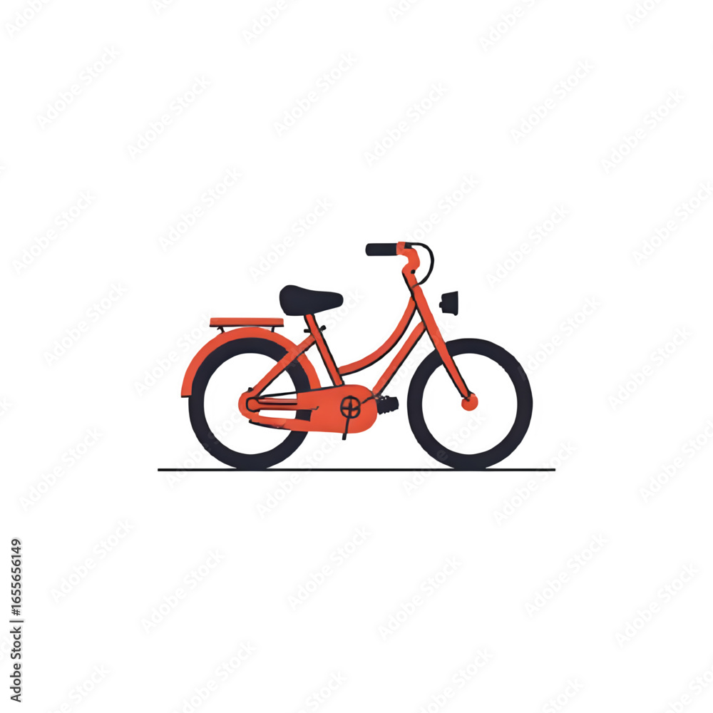 Obraz premium Minimalist line icon of a bicycle – modern flat vector, editable colors, transparent background
